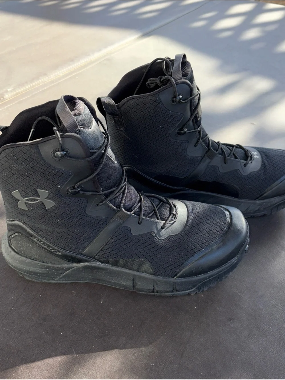 Under Armour Micro G Valsetz Zip Tactical Boots Men's Triple Black Lace-Up - 13
